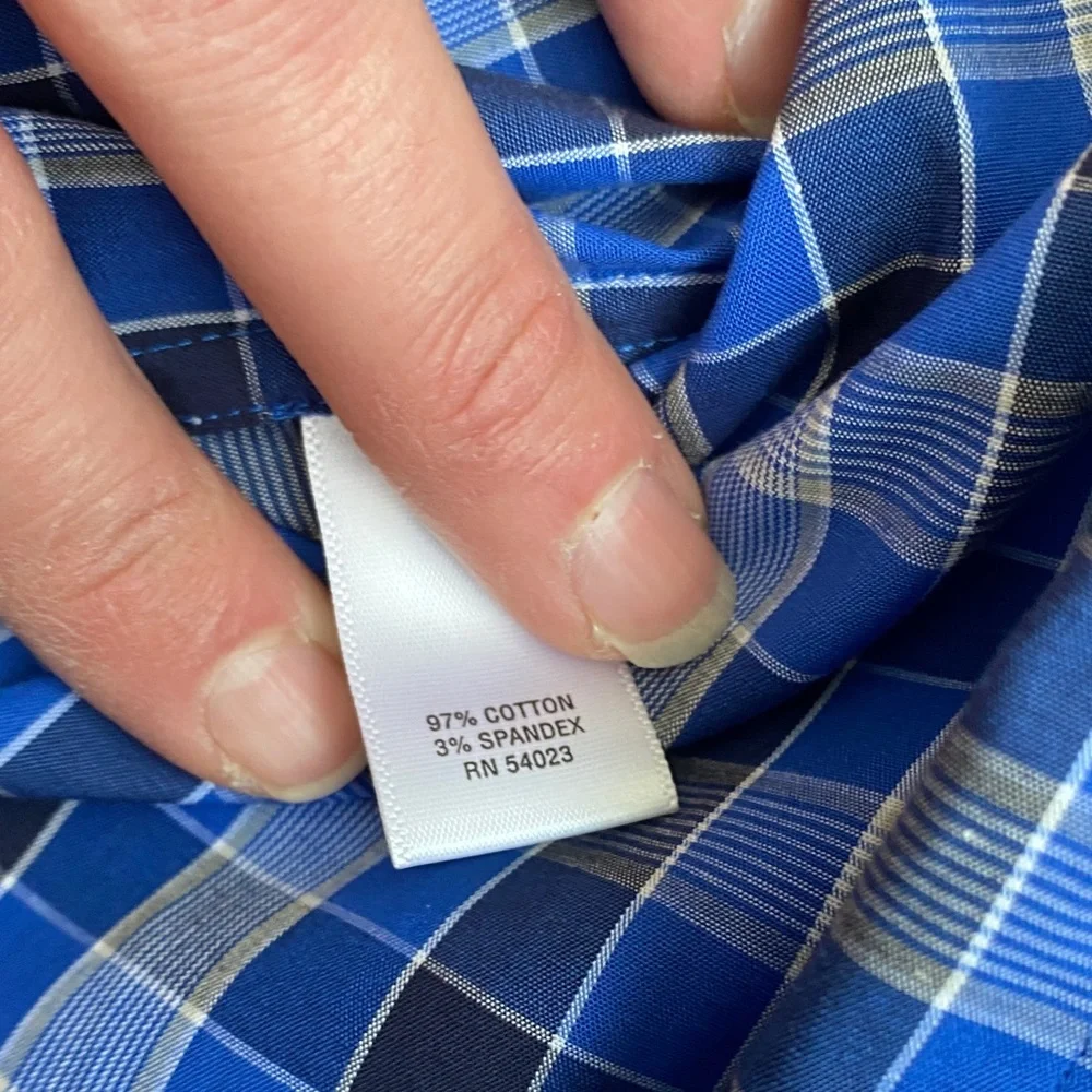 Banana Republic slim fit Blue Checkered Button-Down Shirt